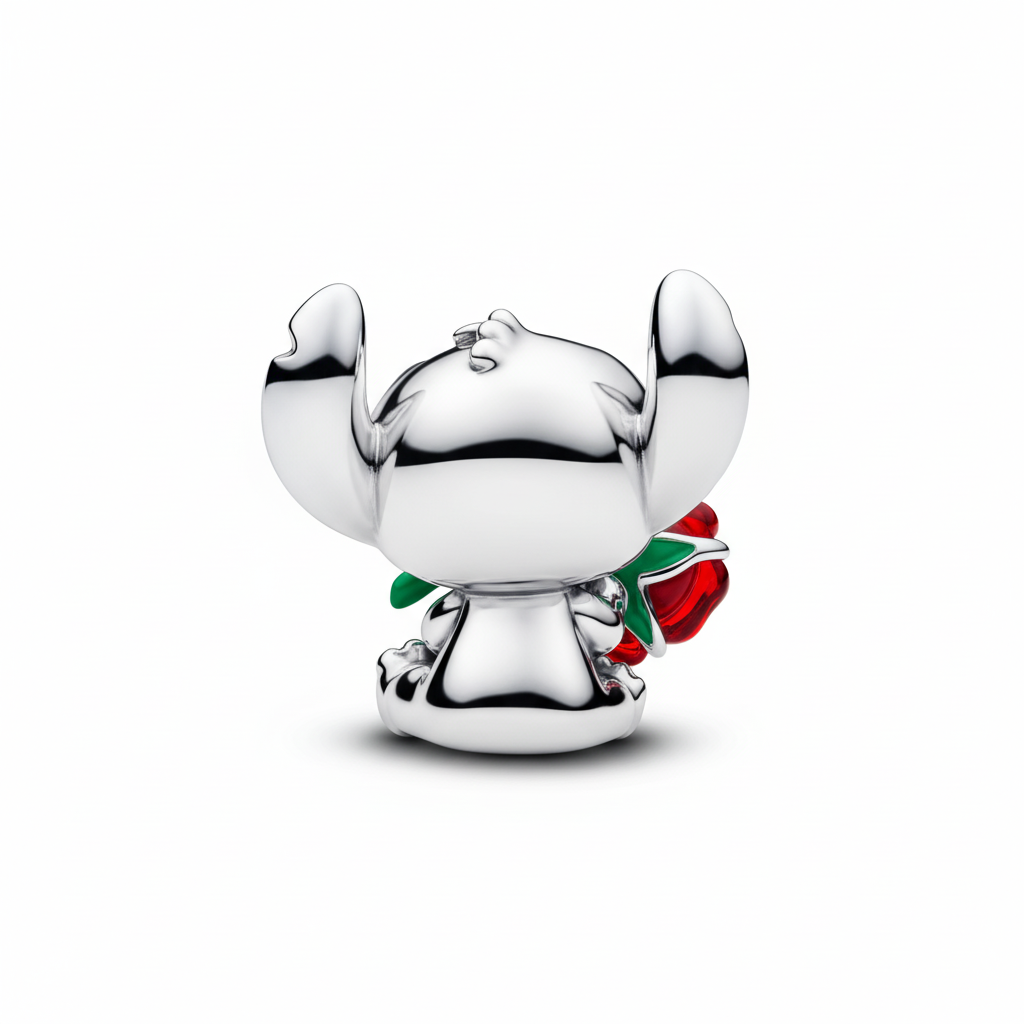 Breloque en verre de Murano Disney Stitch Rose