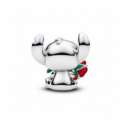 Breloque en verre de Murano Disney Stitch Rose