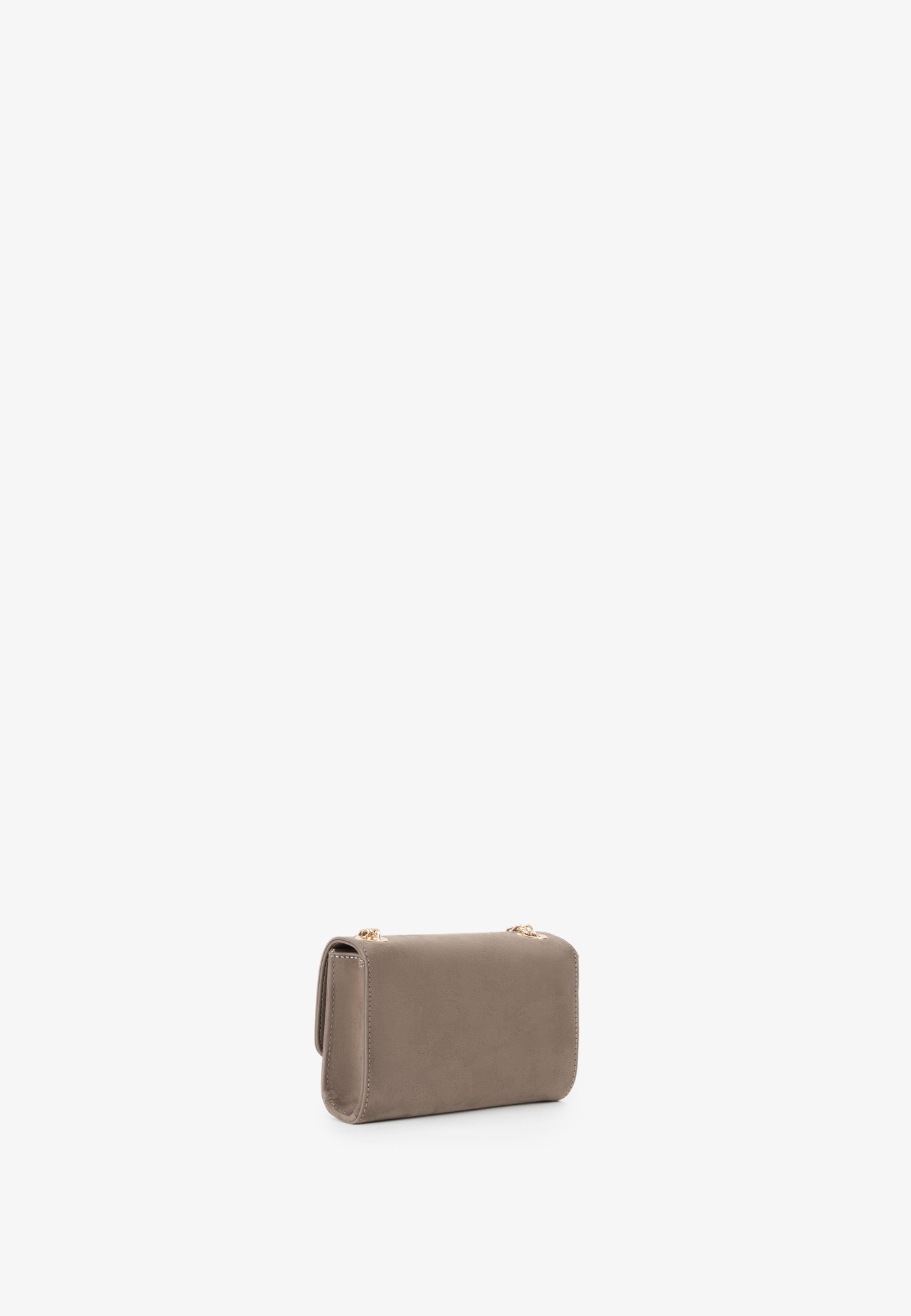 Sac bandoulière femme taupe chaîne dorée breloque V