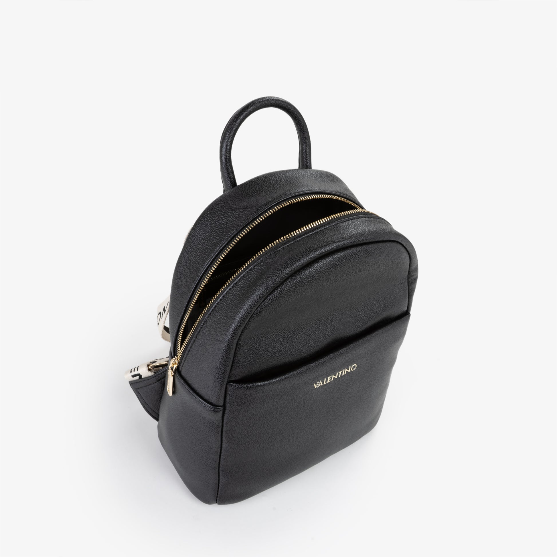Sac à dos femme similicuir noir zippé élégant