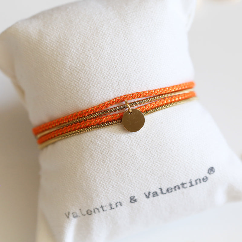 BRACELET FEMME PAILLETE   ORANGE