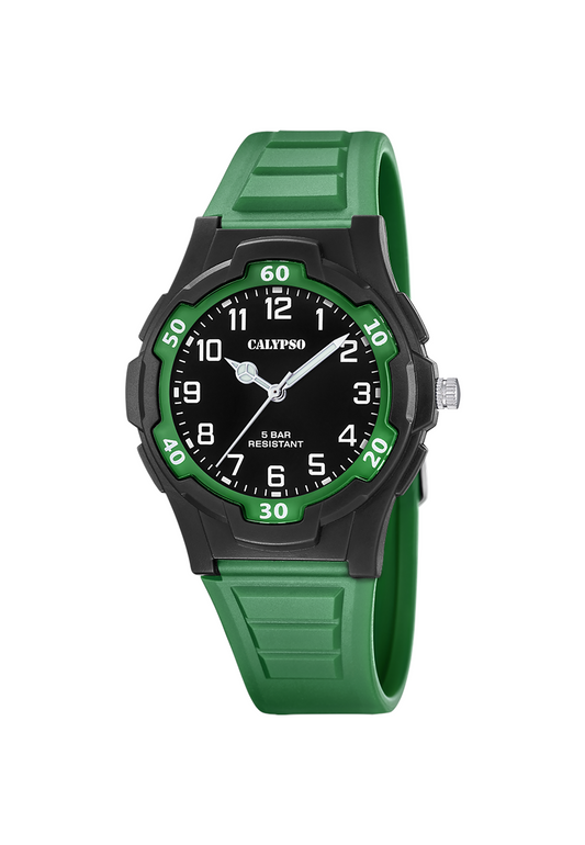 MONTRE VERT BRACELET CAOUTCHOUC, HOMME