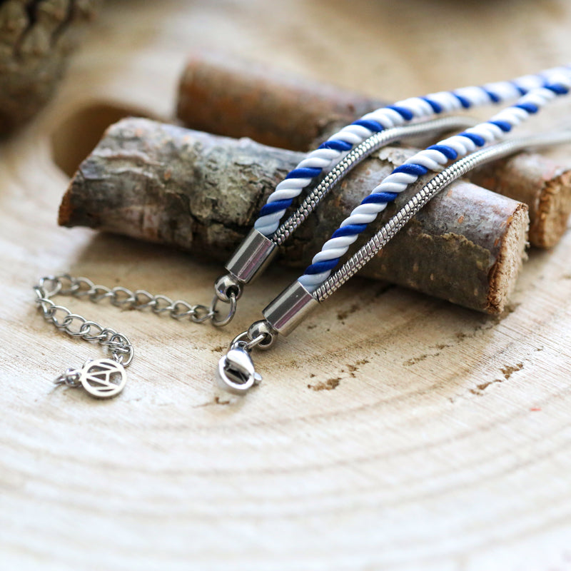 BRACELET HOMME  BLANC & BLEU