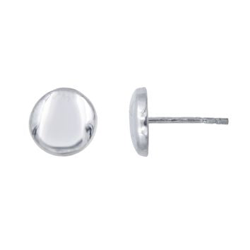 Clou d'oreille femme argent 925 rhodié forme ronde