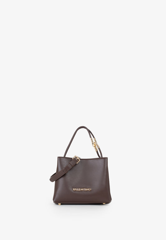 Sac à main femme cuir marron chocolat poignée dorée