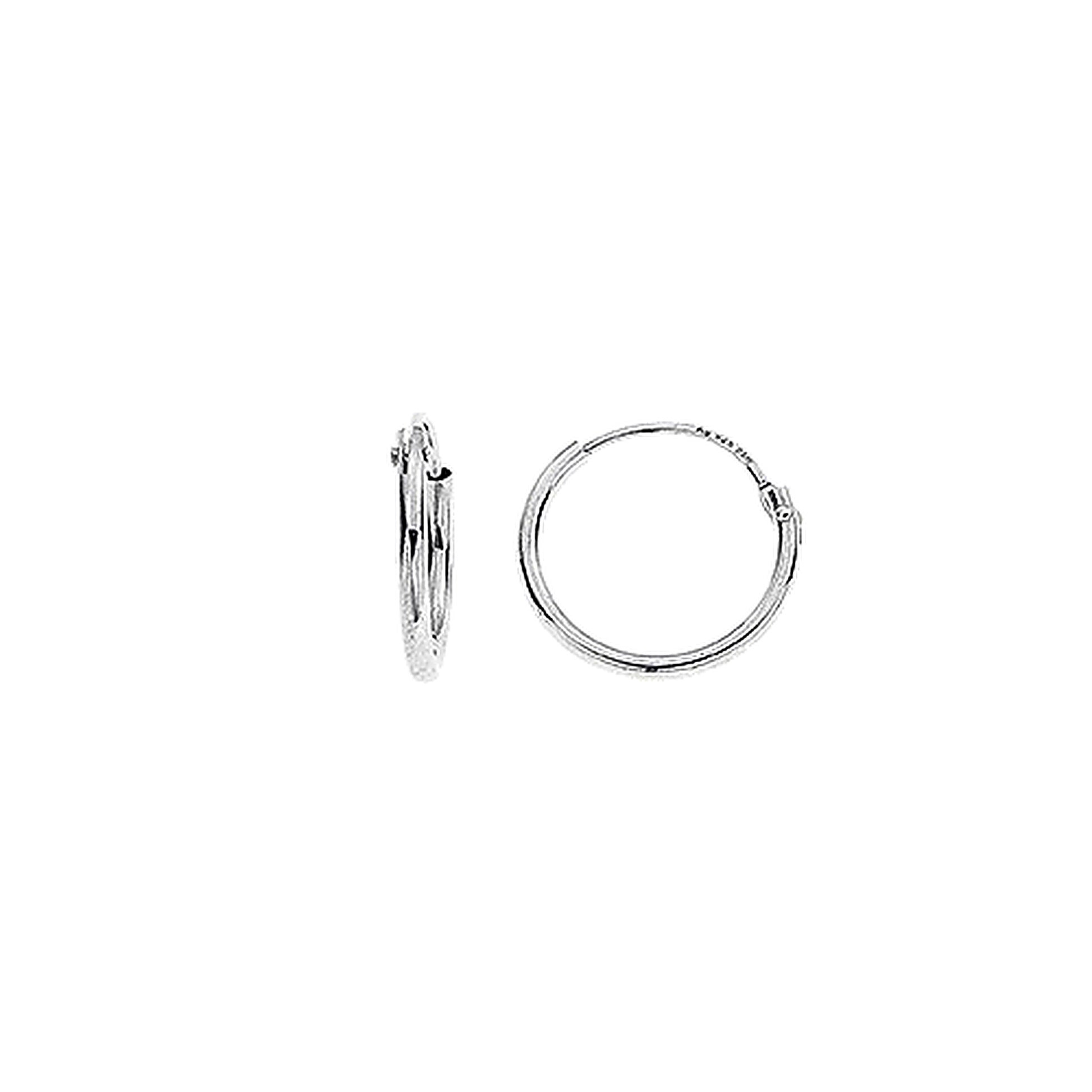 Créoles unisexe argent 925 rhodié 13 mm à emboîtement
