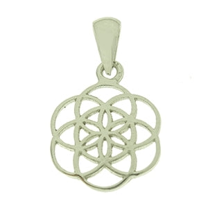 Collier femme argent 925 pendentif fleur de vie 42cm