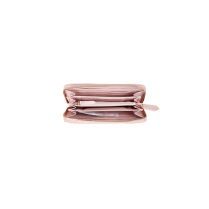 Portefeuille femme rose matelassé zippé élégant