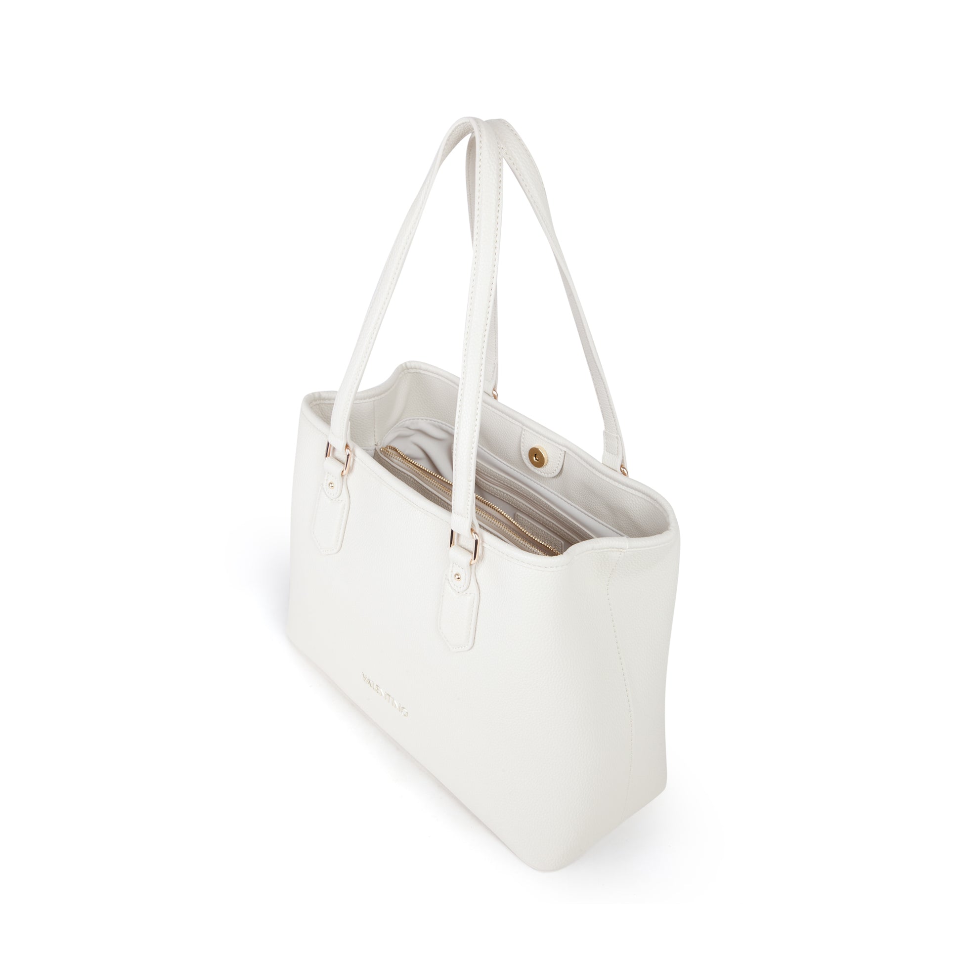 Sac à main femme cabas écru texturé anses longues