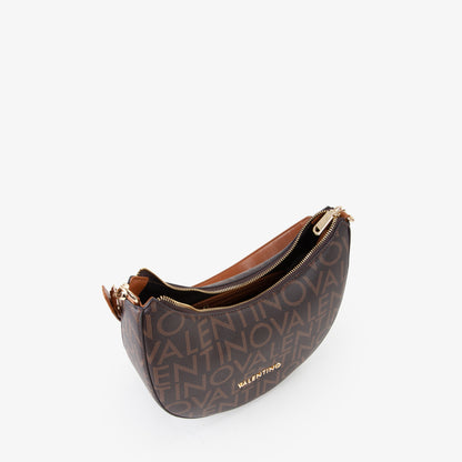 Sac hobo femme monogramme brun camel bandoulière réglable