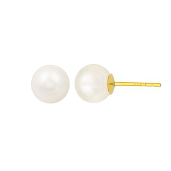 Clou oreille femme or jaune 9 carats perle de culture