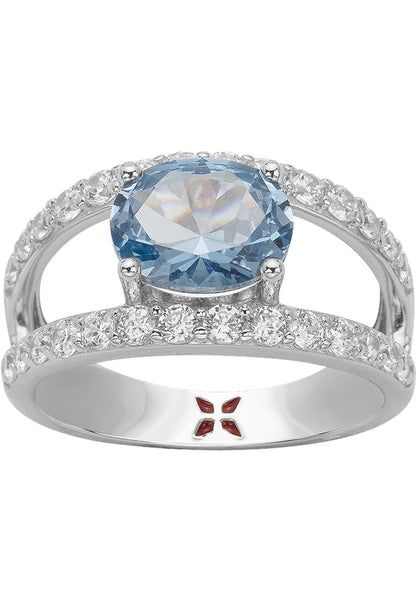 BAGUE ARGENT - ZIRCONIA  - TOPAZE SYNTHETIQUE