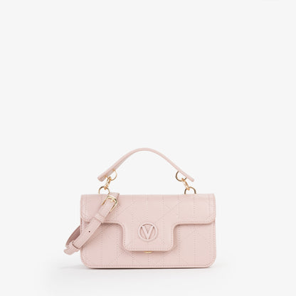 Sac à main femme matelassé rose poudré fermoir doré