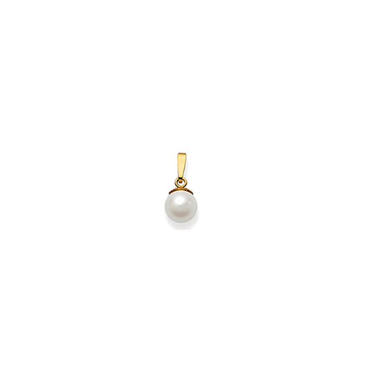 Pendentif femme or jaune 18 carats perle de culture ronde