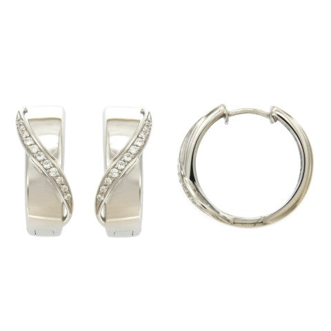 CREOLES ARGENT RHODIE - ZIRCONIA