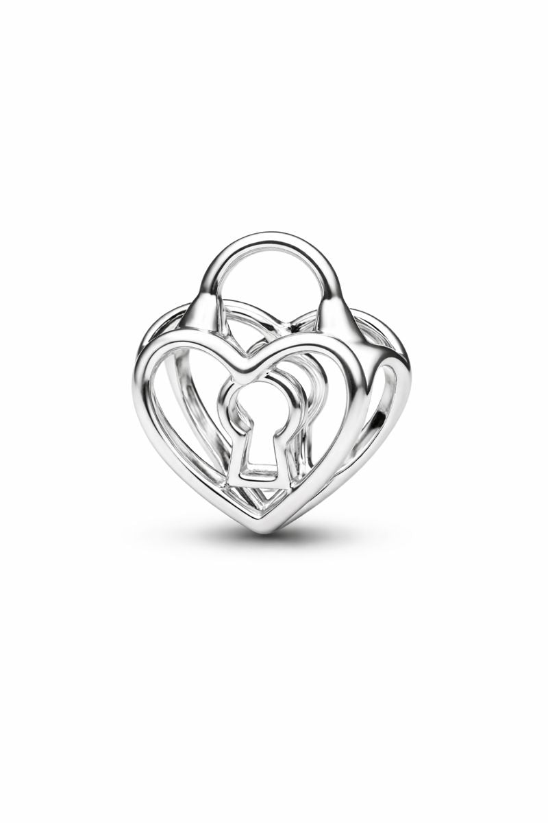 Breloque cadenas en forme de cœur ajouré