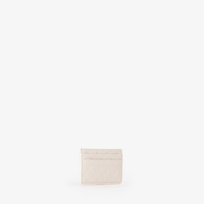 Porte-cartes femme cuir écru embossé monogramme