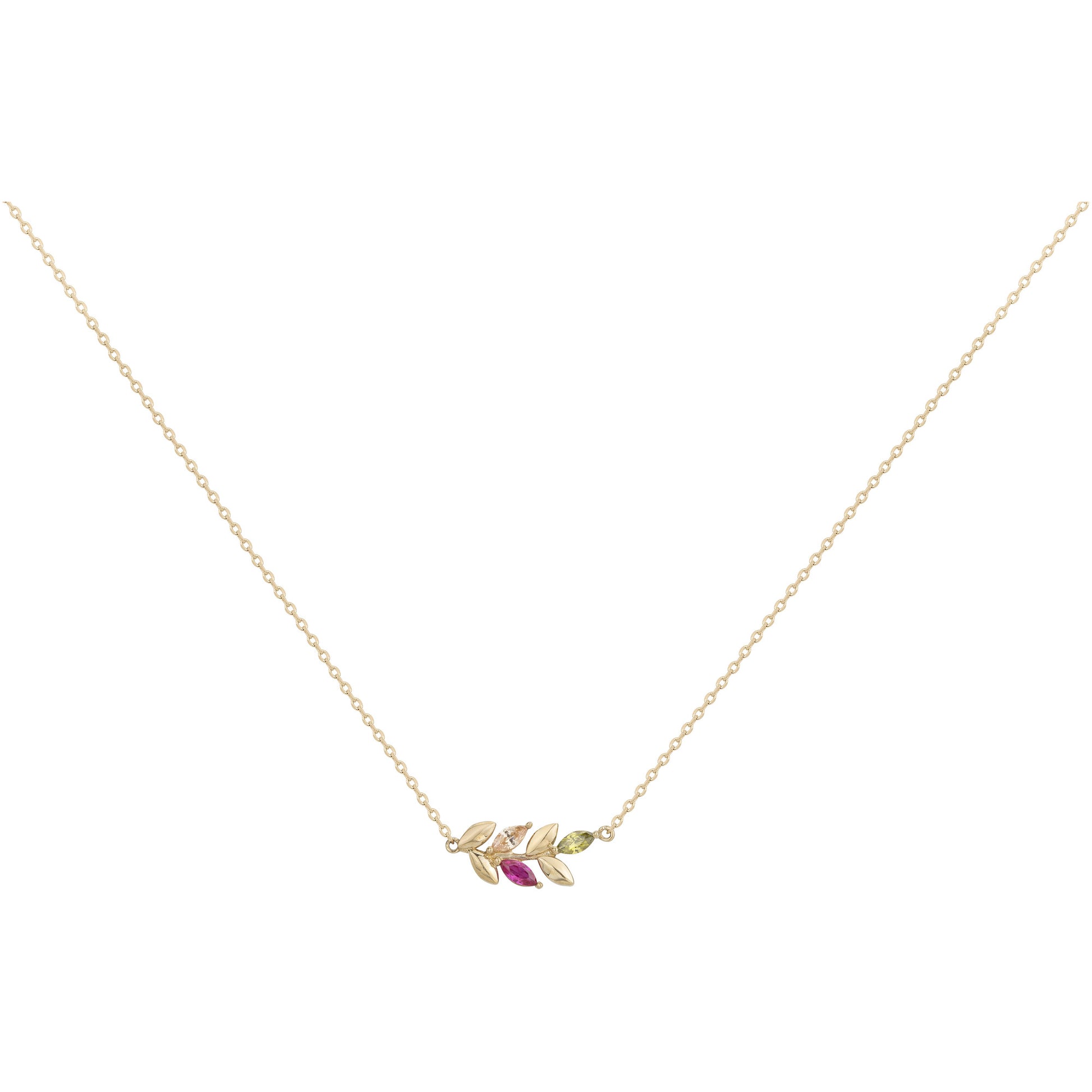 COLLIER PLAQUE OR - ZIRCONIA MULTICOLORE
