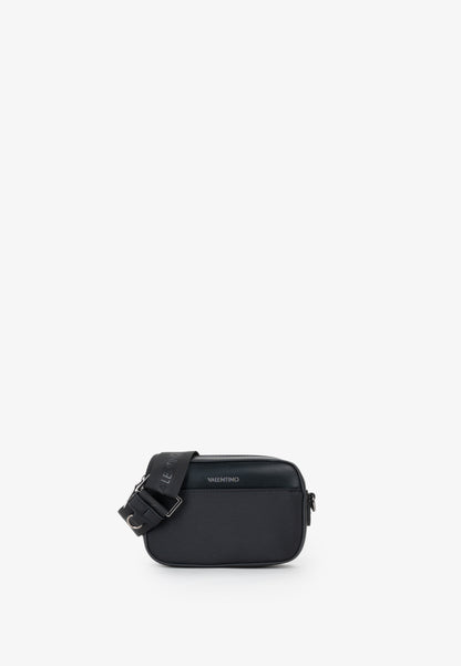 Sac bandoulière homme noir zippé à sangle logo