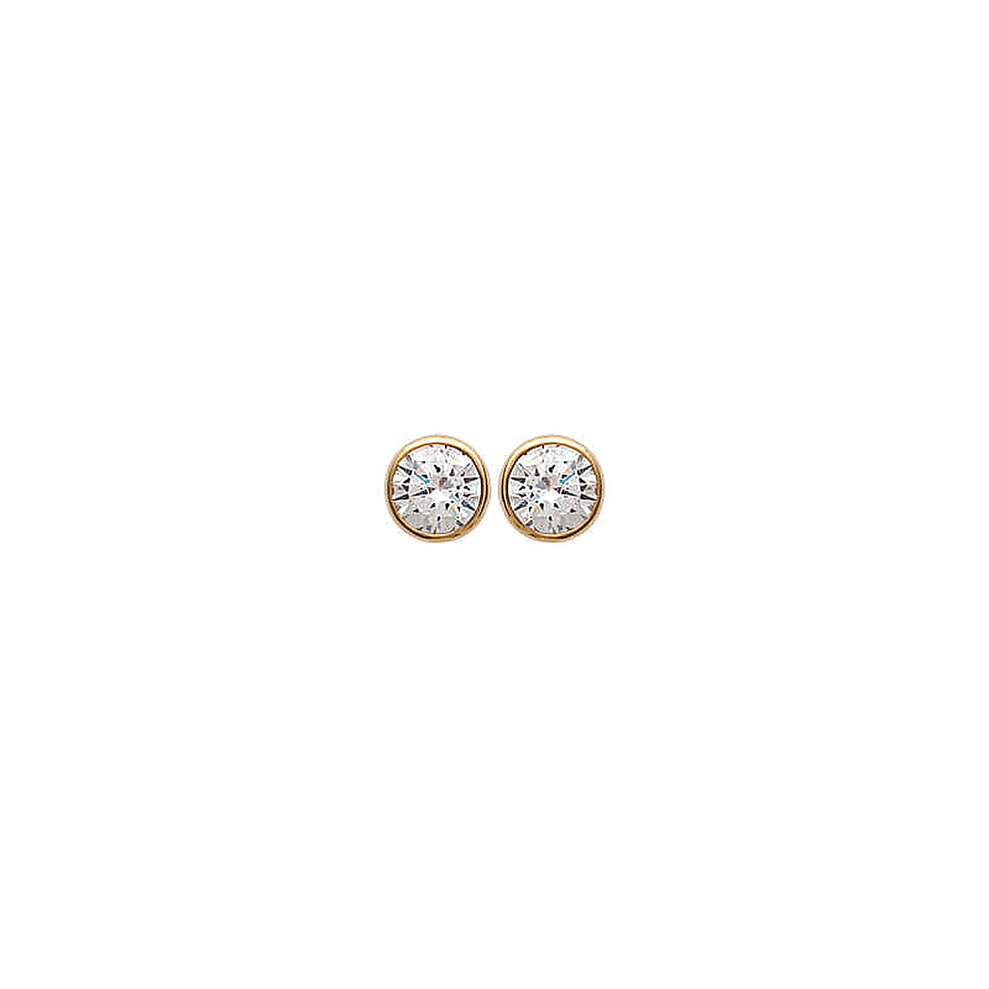 Boucles d'oreilles femme plaqué or zirconia poussette