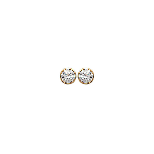 Boucles d'oreilles femme plaqué or zirconia poussette