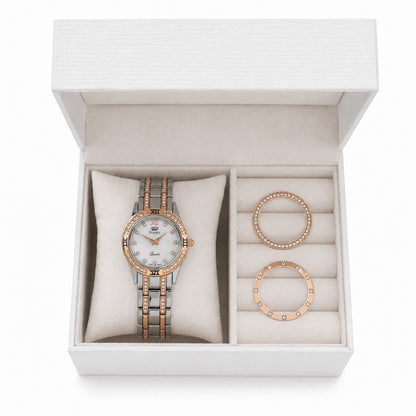 MONTRE DAME SWISS MADE - BRACELET METAL BICOLORE ROSE