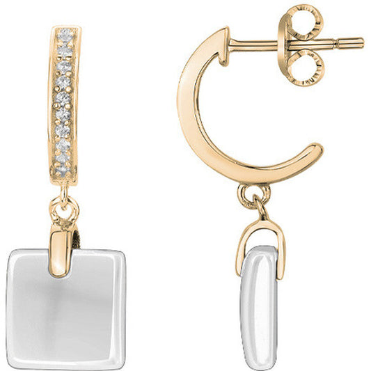 BOUCLES D'OREILLES PLAQUE- CERAMQIUE BLANCHE - ZIRCONIA