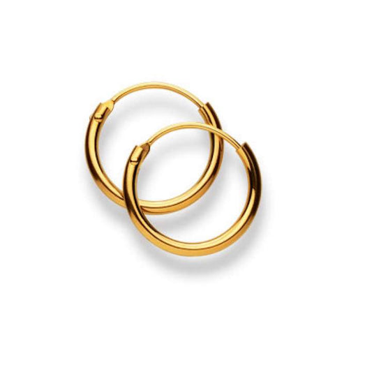 Créoles femme or jaune 18 carats 13 mm charnière