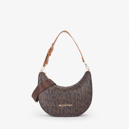Sac hobo femme monogramme brun camel bandoulière réglable
