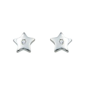 Boucles d'oreilles femme argent 925 étoile zirkonia