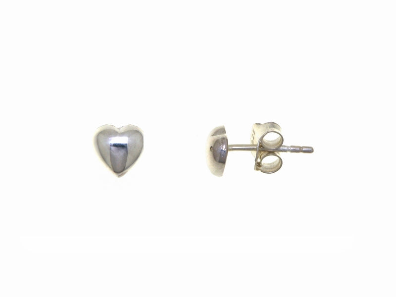 Clou d'oreille femme argent rhodié motif cœur