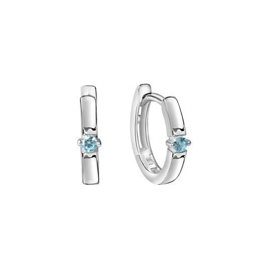 Créoles femme argent rhodié topaze synthétique 11 mm