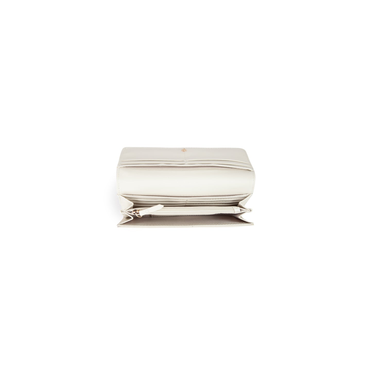 Portefeuille femme écru simili cuir fermeture rabat Valentino