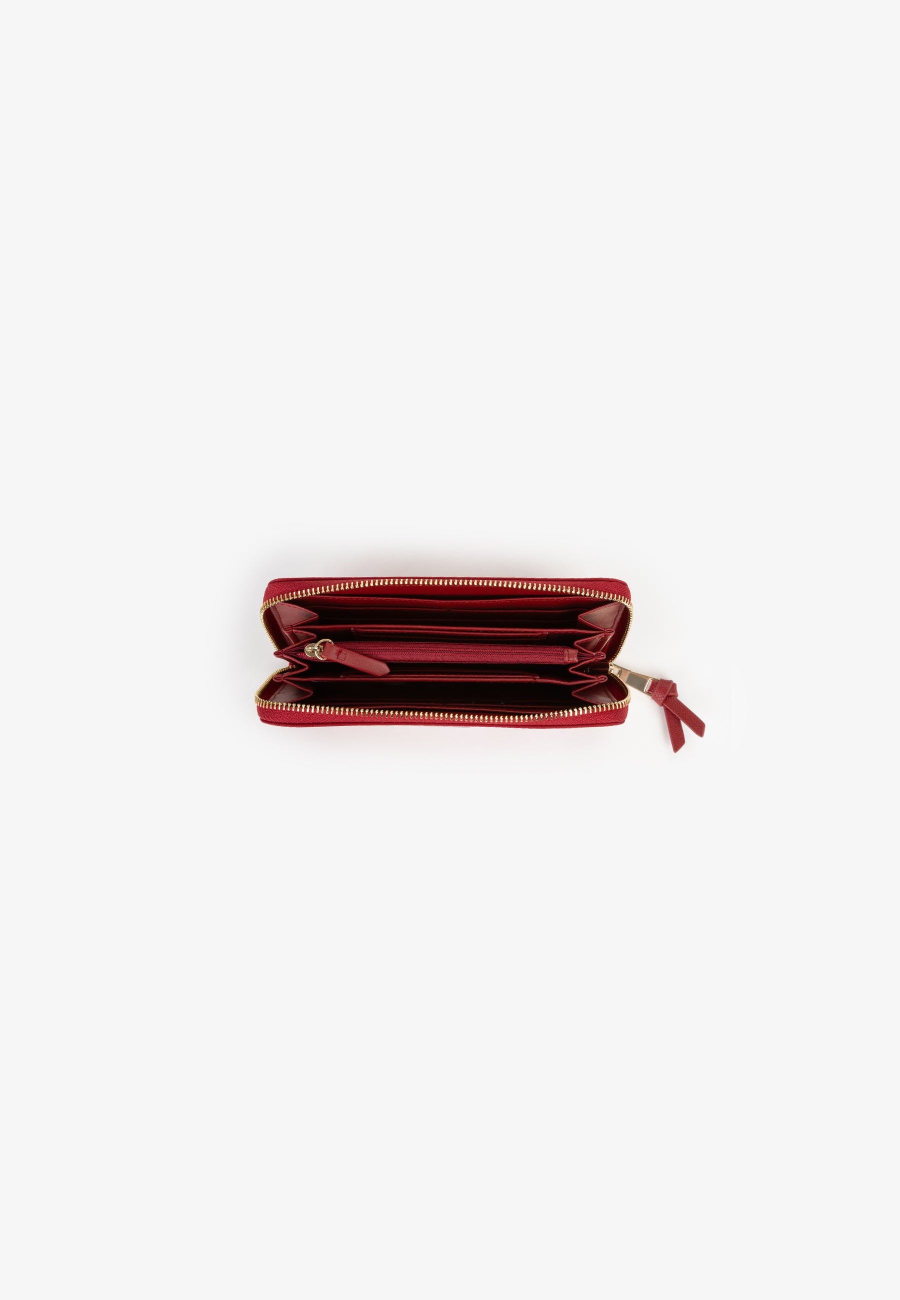 Portefeuille femme zippé rouge cerise élégant