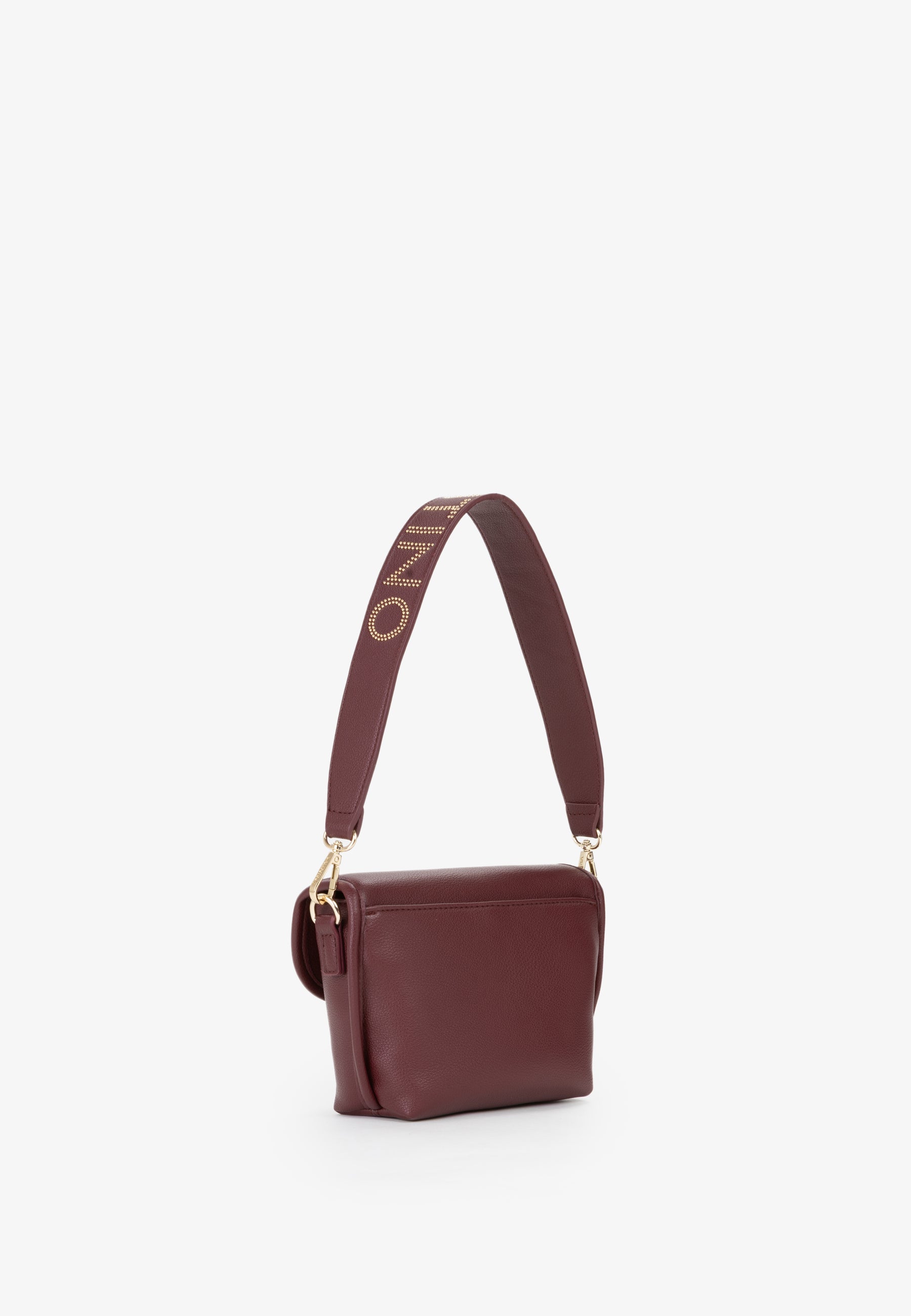 Sac à main femme bordeaux cuir grainé rabat doré