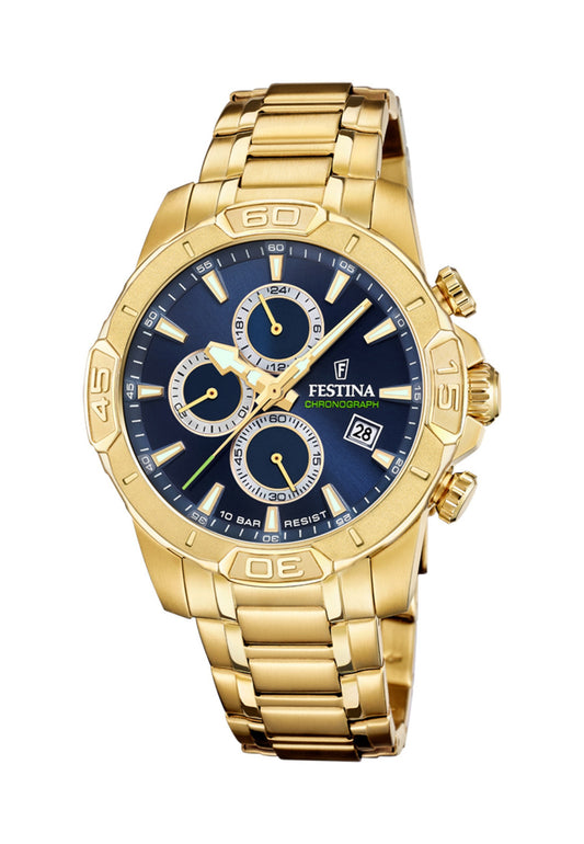 MONTRE TIMELESS CHRONOGRAPH BLEU BRACELET EN ACIER INOXYDABLE HOMME