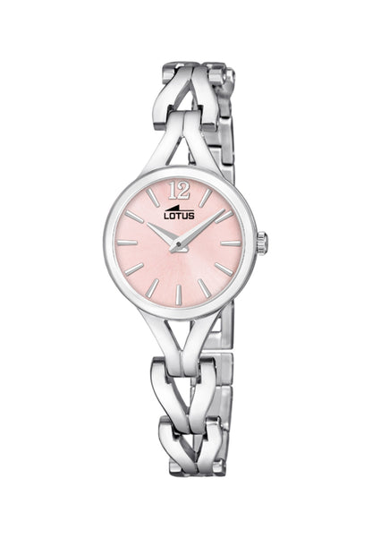 MONTRE FEMME OLD MONEY AVEC CADRAN ROSE CLAIR ET BRACELET ACIER
