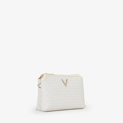 Sac bandoulière femme écru monogramme logo doré