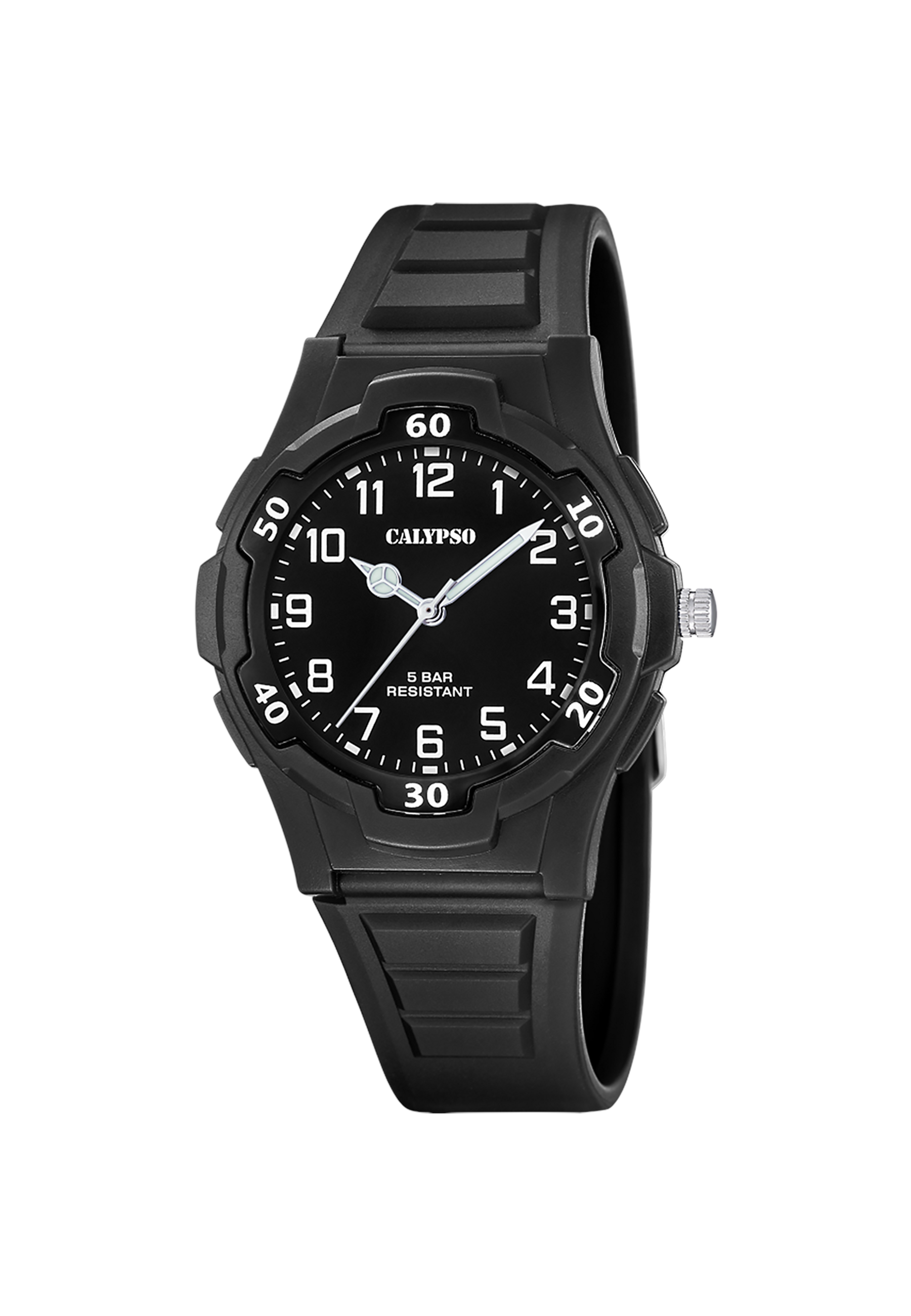 MONTRE NOIR, BRACELET CAOUTCHOUC, HOMME