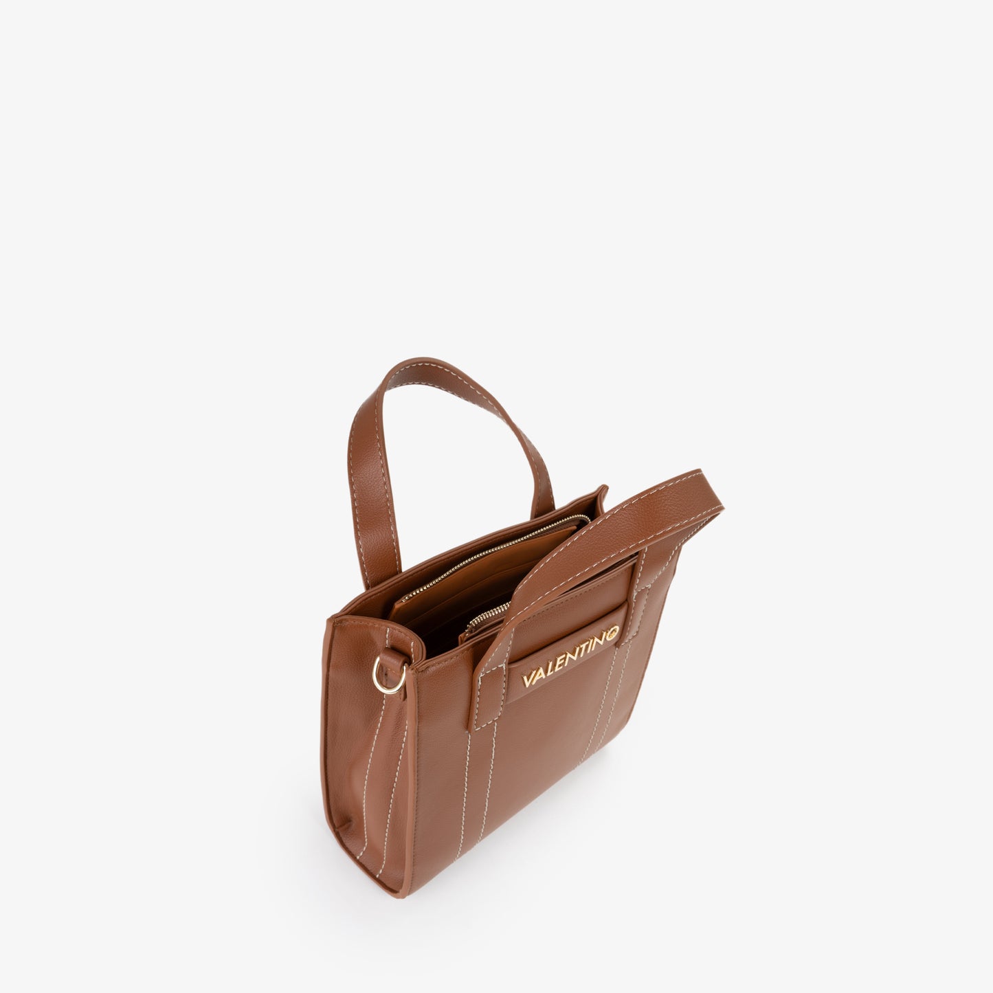 Sac à main femme cuir grainé camel avec bandoulière