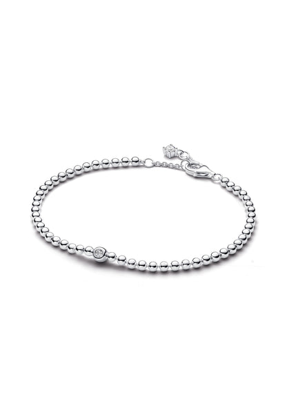 Bracelet argent 925 perles et zirkonia 18 cm
