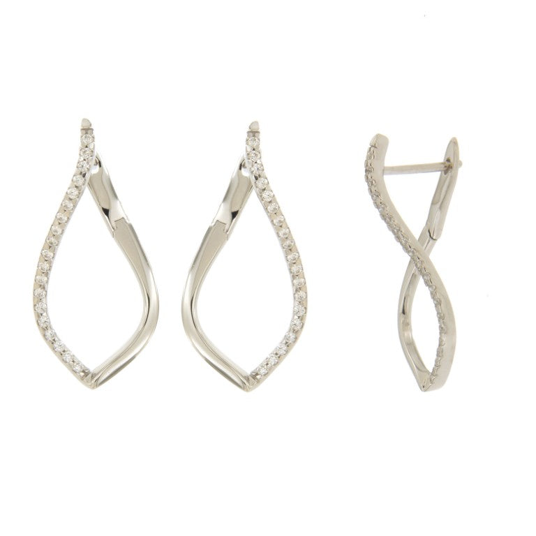 CREOLES ARGENT RHODIE - ZIRCONIA