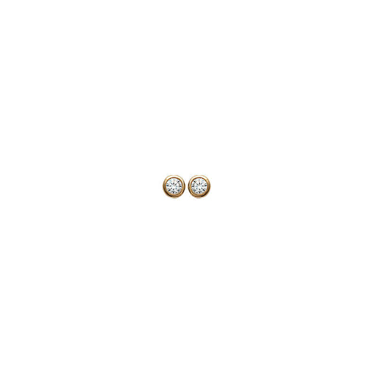 Boucles d'oreilles femme plaqué or zirconia rond