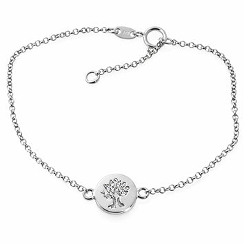 Bracelet femme argent 925 rhodié motif arbre de vie