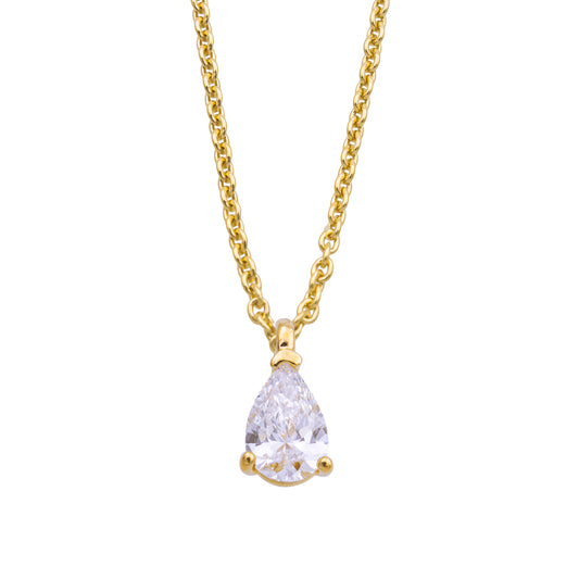 COLLIER OR 9 CARATS - DIAMANT 0.370 CT