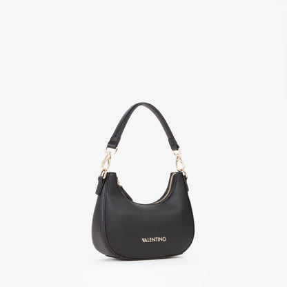Sac bandoulière femme noir saffiano boucle dorée mini hobo