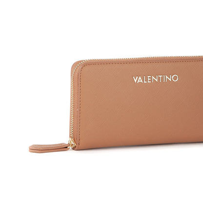 Portefeuille femme zippé cuoio saffiano gold
