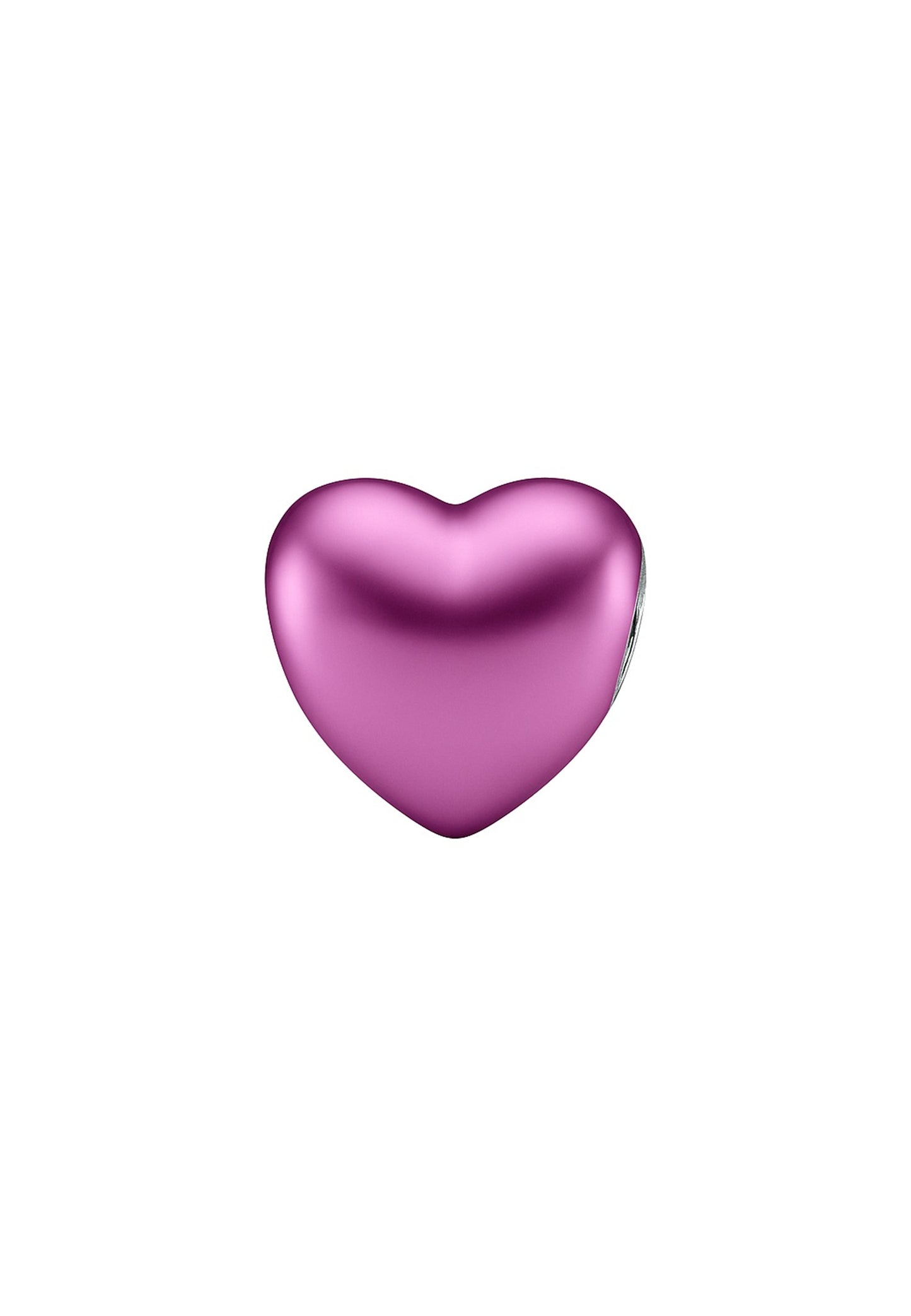 Charm cœur argent 925 émail rose violet