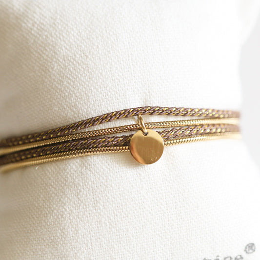BRACELET FEMME PAILLETE   MARRON GLACE
