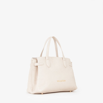 Sac à main femme écru embossé logo bandoulière incluse